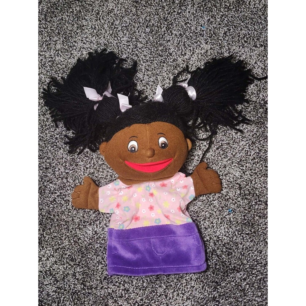 Lakeshore Let’s Talk African American Girl Hand Puppet Plush Educational Toy